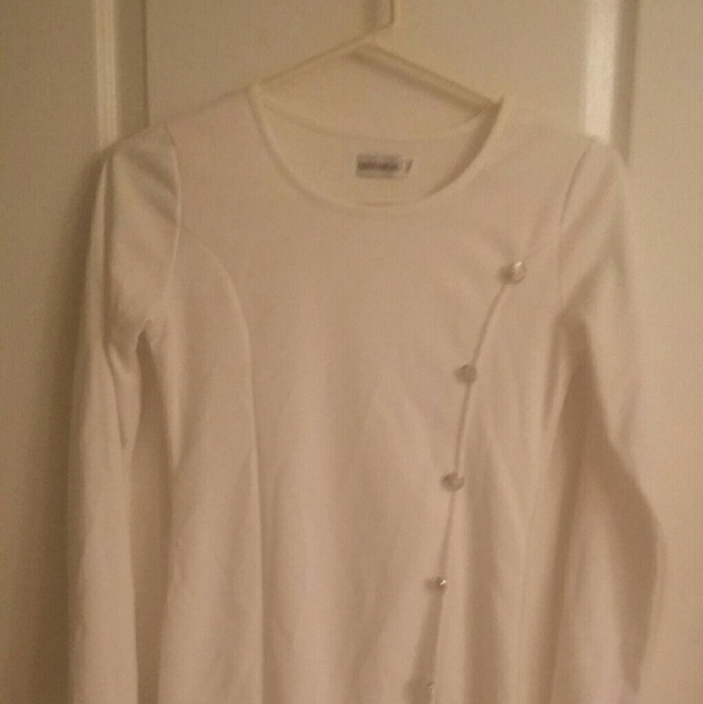 ZHUORANKAILI  WHITE BUTTON DOWN DRESS